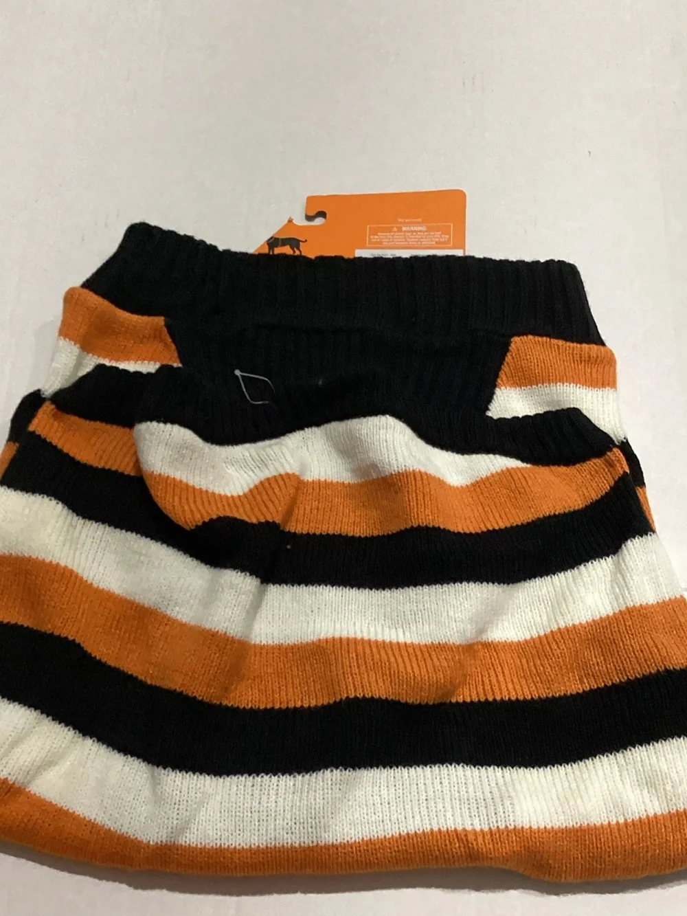 Striped Orange Black Cream Dog Sweater - Cozy Knit Pet Pullover